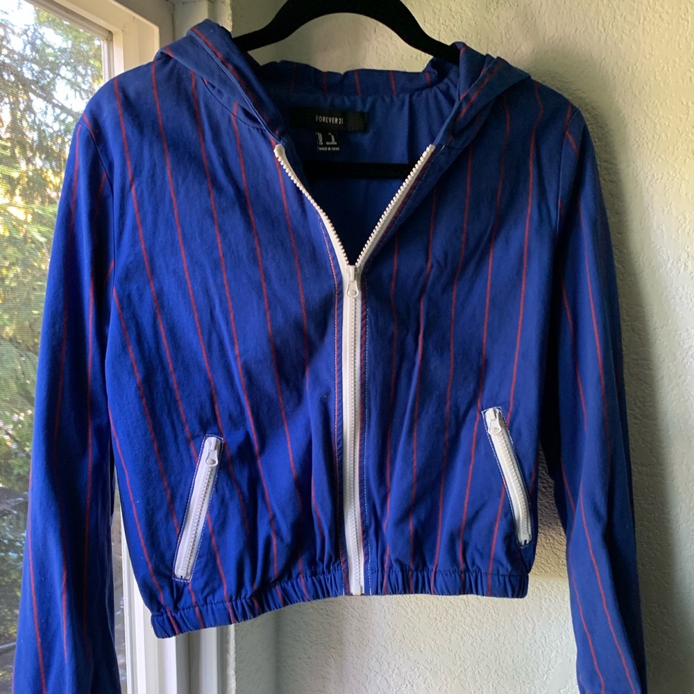 Forever 21 Striped Bomber Jacket